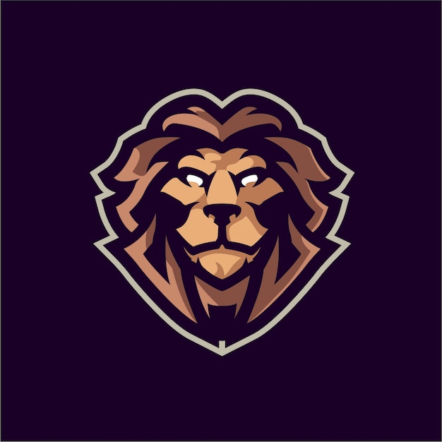 Vecteur logo de mascotte de lion fou