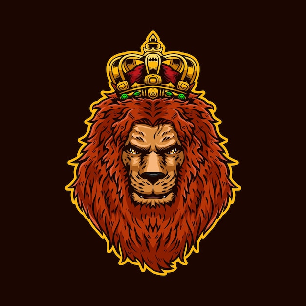 Vecteur logo de la mascotte lion king head