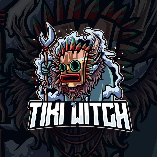 Logo de mascotte de masque de tiki