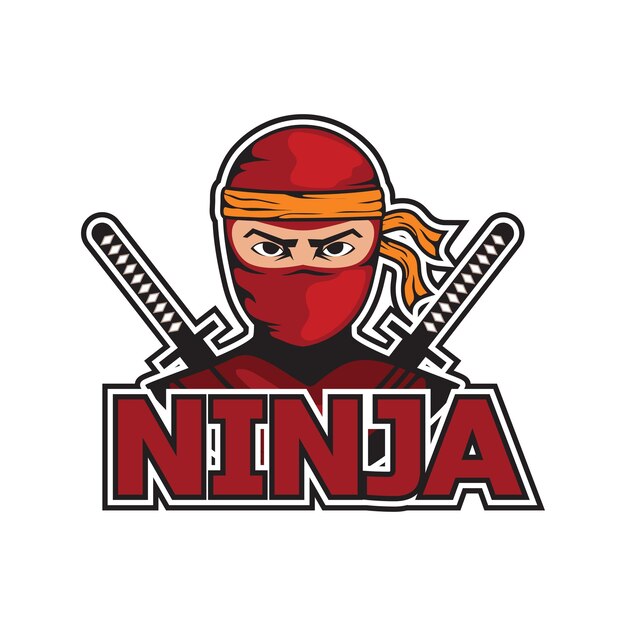 Vecteur un logo de mascotte ninja avec le mot ninja dessus