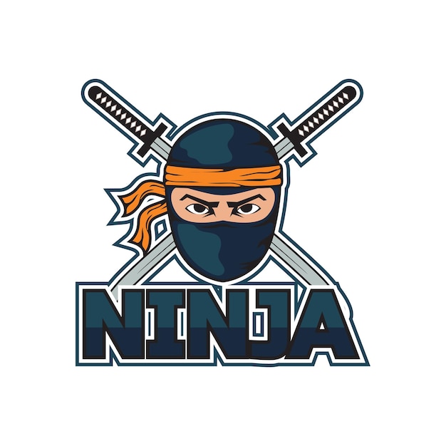 Vecteur un logo de mascotte ninja avec le mot ninja dessus