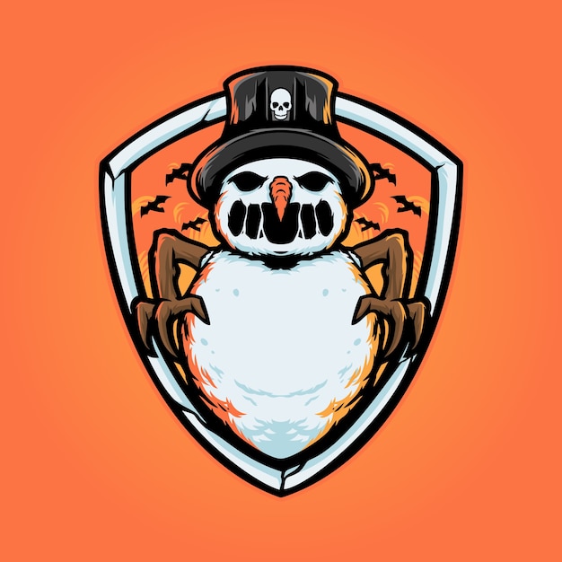 Logo De Mascotte De Noël Bonhomme Horreur Hallowen