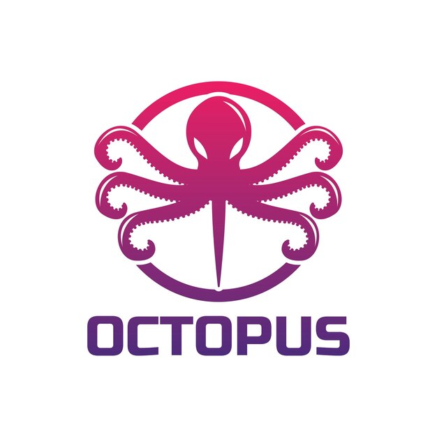 Vecteur un logo de mascotte octopus avec le mot octopus dessus