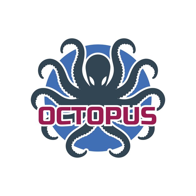 Vecteur un logo de mascotte octopus avec le mot octopus dessus