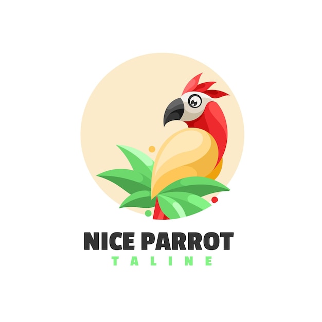 Logo Mascotte Oiseau Perroquet