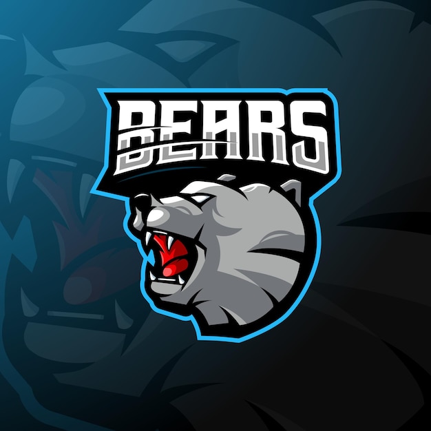 Logo de mascotte d'ours pour l'esport, le jeu ou l'équipe