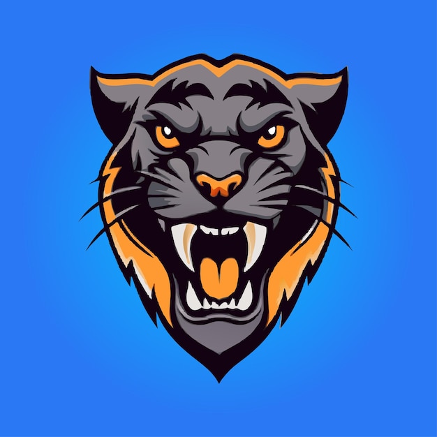 Vecteur le logo de la mascotte panther est une illustration vectorielle de la panthère.