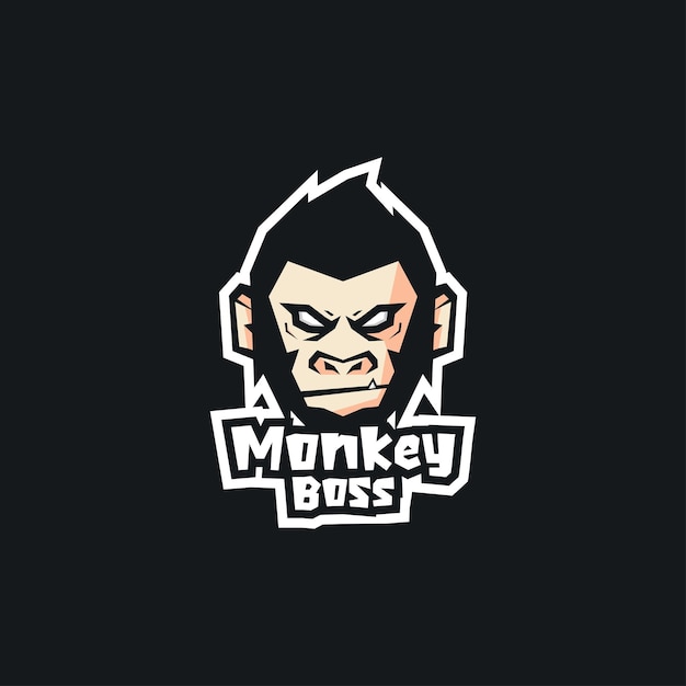 Vecteur logo de mascotte de patron de singe pour les jeux d'esport