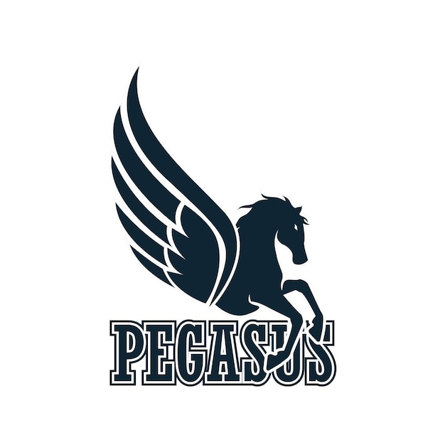 Vecteur un logo de mascotte pegasus avec le mot pegasus dessus