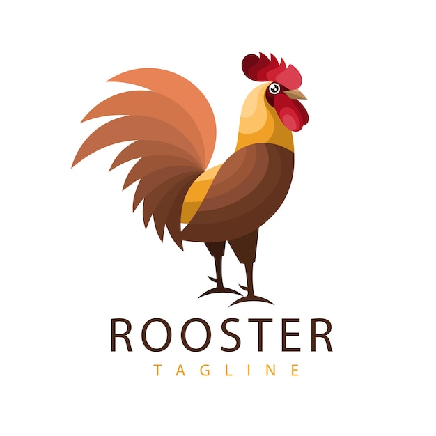 Vecteur logo de mascotte de personnage de coq