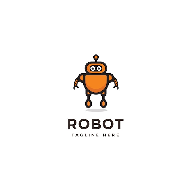 Vecteur logo de mascotte de personnage de dessin animé de vecteur de logo de robot