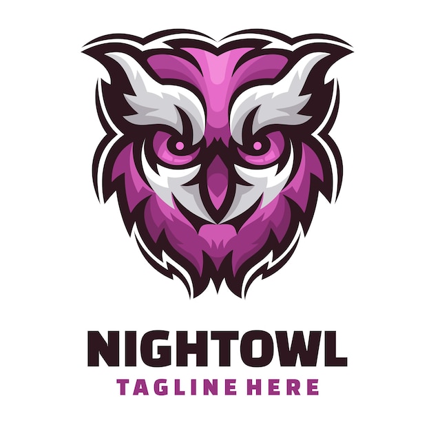 Logo De Mascotte De Personnage De Tête De Hibou