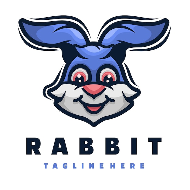 Logo De Mascotte De Personnage De Tête De Lapin