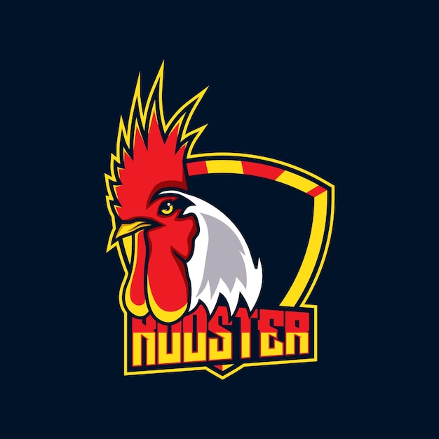 Logo De Mascotte De Poulet Coq Et Mascotte Esports Vecteur De Modèle De Logo De Coq En Colère