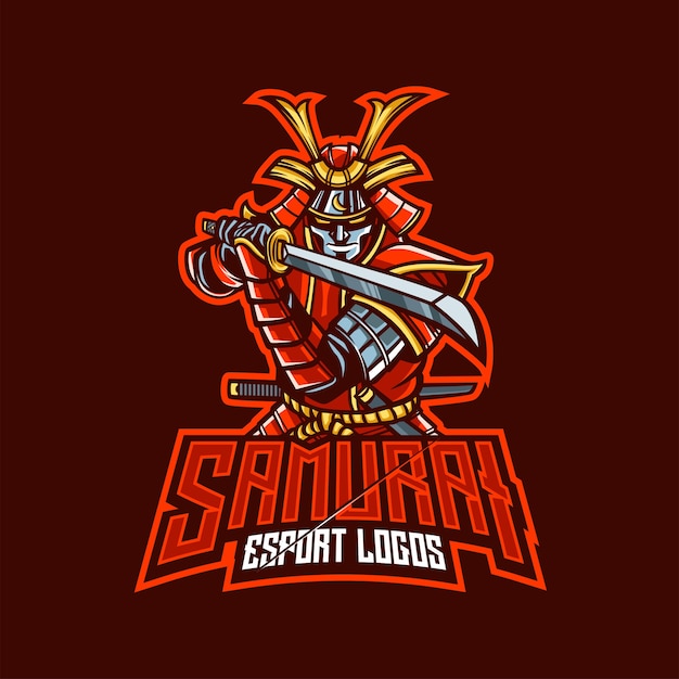 Logo De Mascotte De Samouraï Pour L'esport Et Le Sport