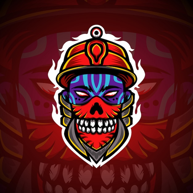 Logo De Mascotte Skull Boy Gaming Esport