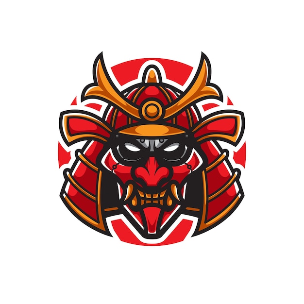 Logo De Mascotte De Sport Tête De Samurai