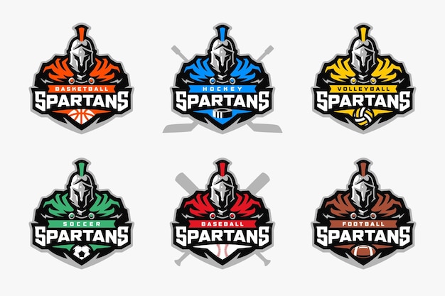 Vecteur logo de la mascotte sportive spartan