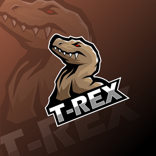 Vecteur logo mascotte t-rex esport