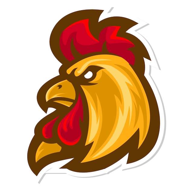 Vecteur logo de la mascotte tête de coq