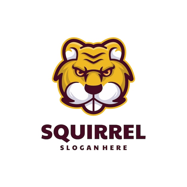 Vecteur le logo de la mascotte de la tête d'écureuil