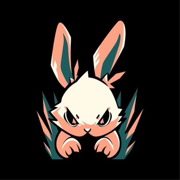 Logo de mascotte de tête de lapin pour la conception de t-shirt de lapin Esport Logo de lapin Sticker de lapin