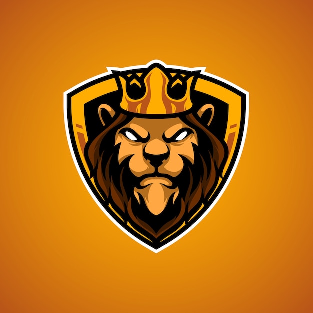 Logo De Mascotte Tête De Roi Lion