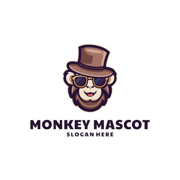 Vecteur le logo de la mascotte de la tête de singe