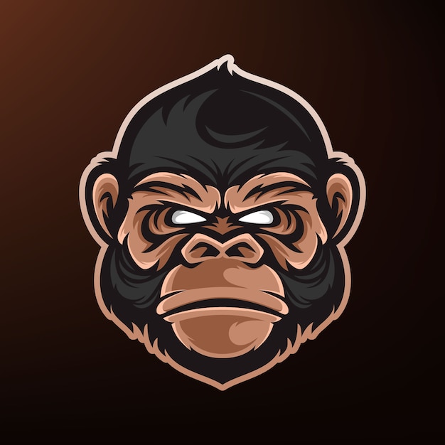 Vecteur logo mascotte tête de singe