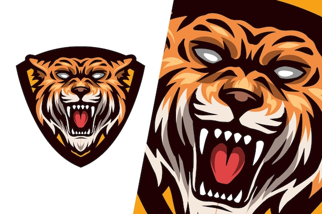 Vecteur logo mascotte tigre esport