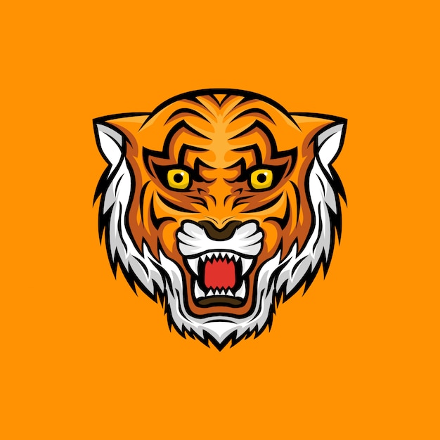 Logo De Mascotte Tigre Tête En Colère