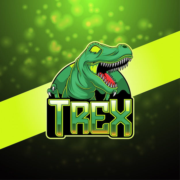 Vecteur logo de la mascotte trex esport