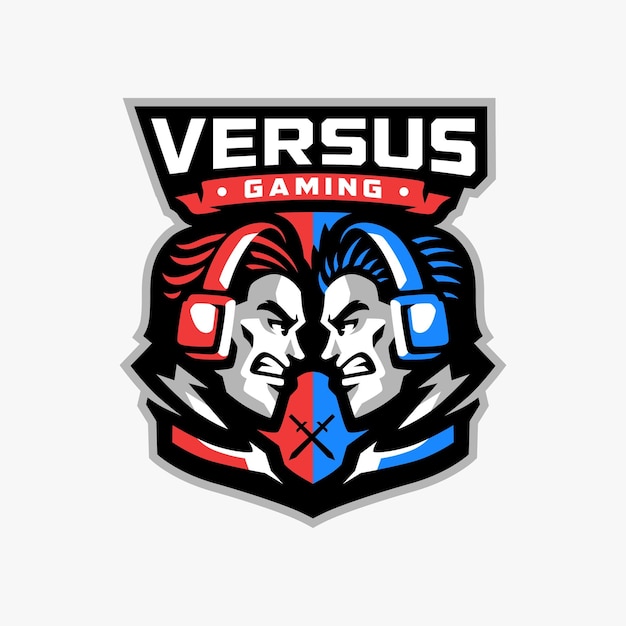 Vecteur logo de la mascotte versus gaming