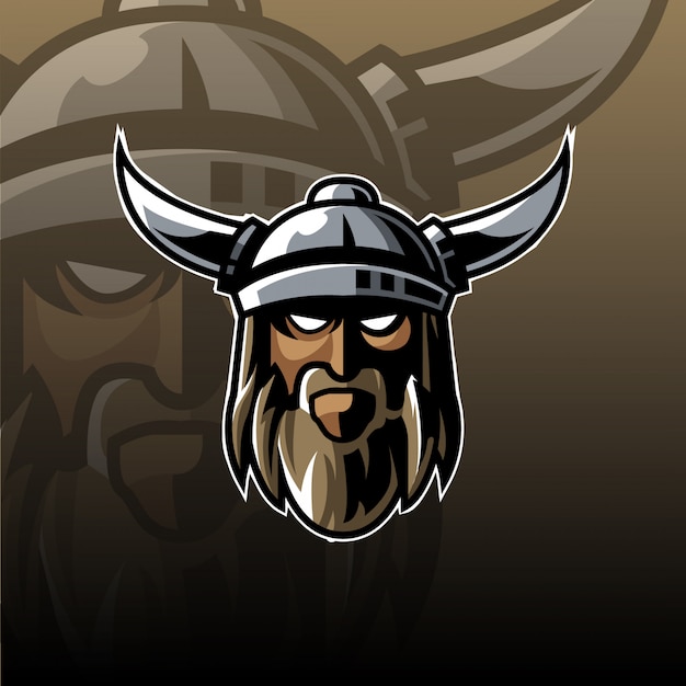 Vecteur logo mascotte viking