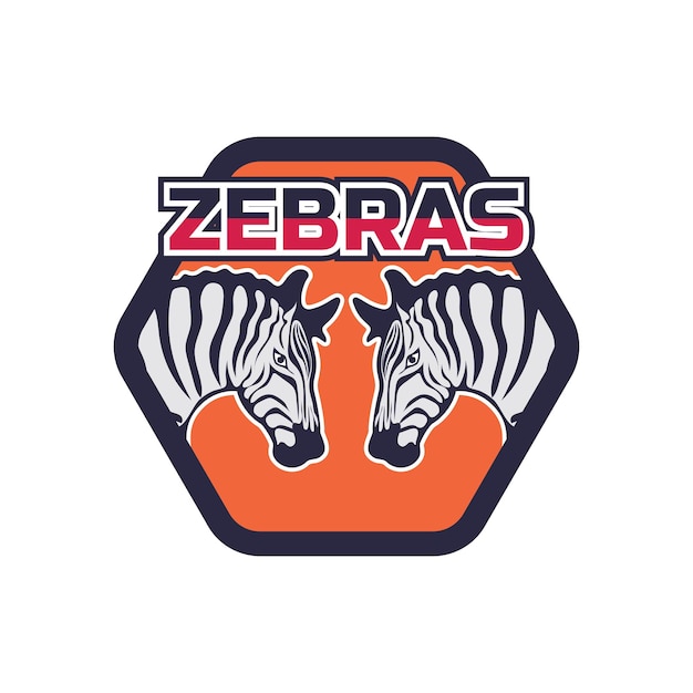 Vecteur un logo de mascotte zebra avec le mot zebra dessus