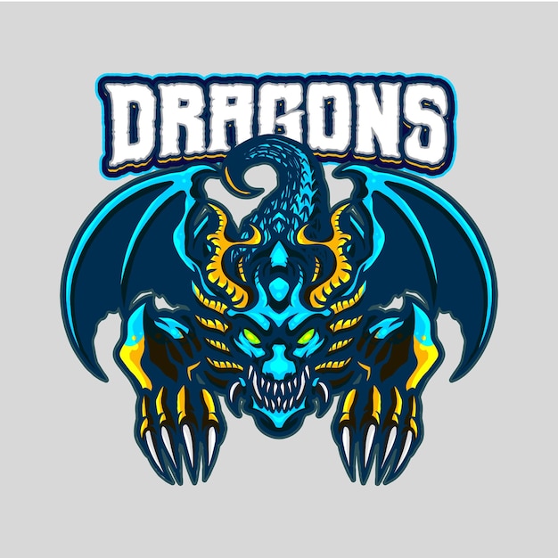 Vecteur logo mascottes dragons