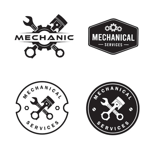 Vecteur logo mecanicien, services, ingenierie, reparation.