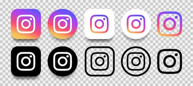 Vecteur logo de médias sociaux instagram sur fond transparent