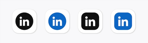 Vecteur logo des médias sociaux linkedin conception de l'icône plate de linkedin