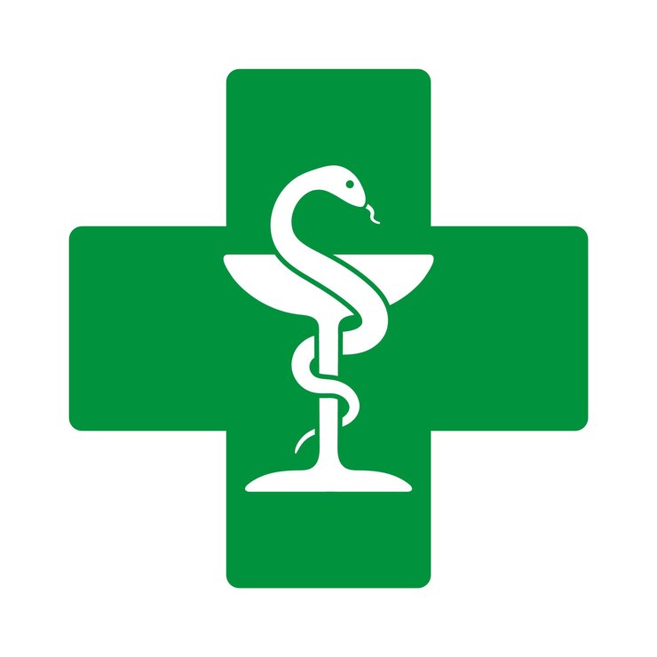Vecteur le logo médical est un symbole de pharmacie avec un serpent et un calice.
