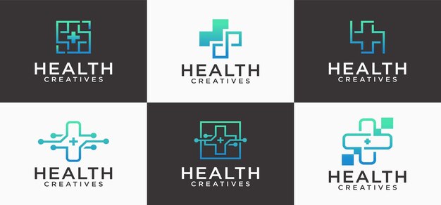 Vecteur logo médical de la technologie medical health digital logo pour des soins médicaux modernes et sophistiqués