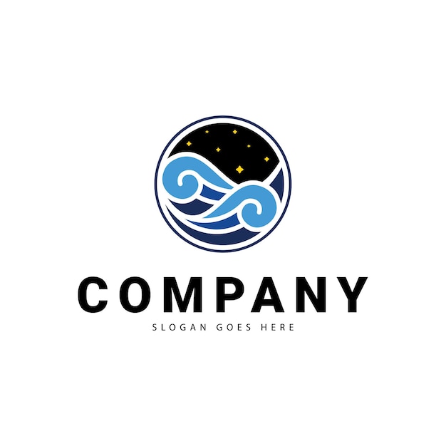 Logo De La Mer De Nuit, Adapté Au Logo De Votre Entreprise