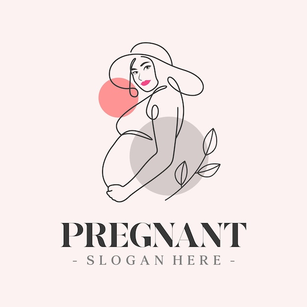 Logo De La Mère Enceinte Dans Le Style D'art En Ligne