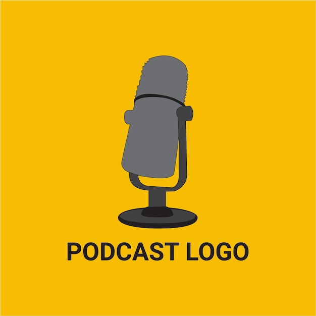 Logo de micro pour radio ou studio de podcast Logo d'icône de microphone logo de podcast