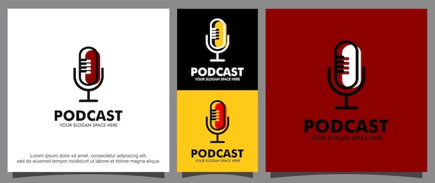 Logo De Microphone Et Modèle De Logo De Podcast