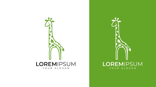 Logo Mignon De Girafe Avec Le Concept De Nature