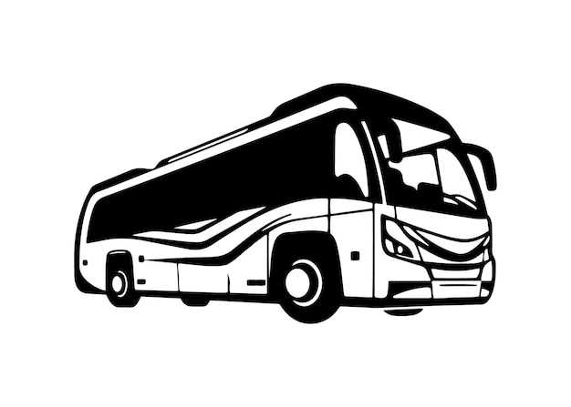 logo minimal et abstrait de l'icône de bus bus scolaire silhouette vectorielle conception isolée bus noir