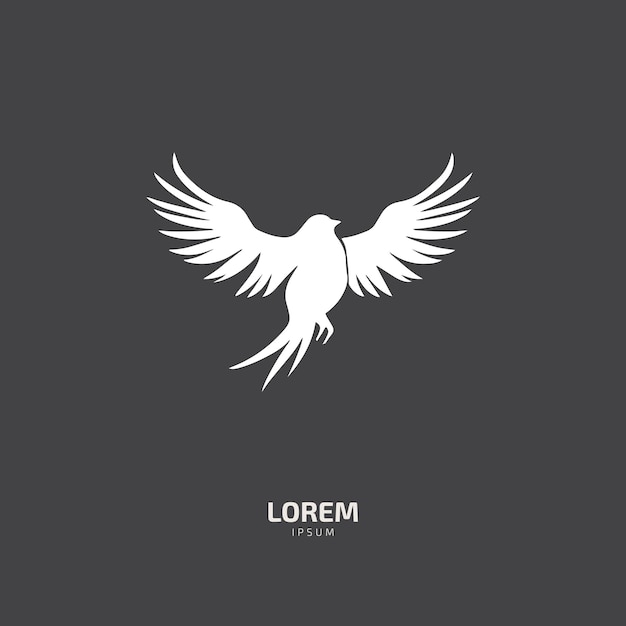 Vecteur logo minimal d'oiseau volant