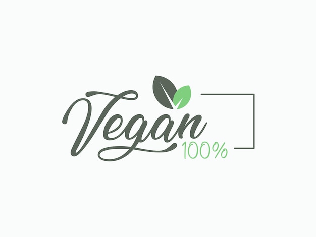 Vecteur logo minimal végétalien avec texte