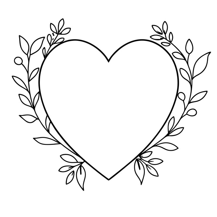 Vecteur logo minimaliste cadre d'art en ligne floral dessiné à la main avec feuille